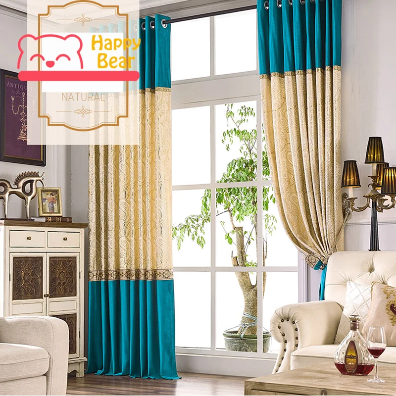 

Home Textile Blackout Curtain Flat Window Flannel Gold Blocking Curtain High Shading Modern Decorative Curtain Customized Drape