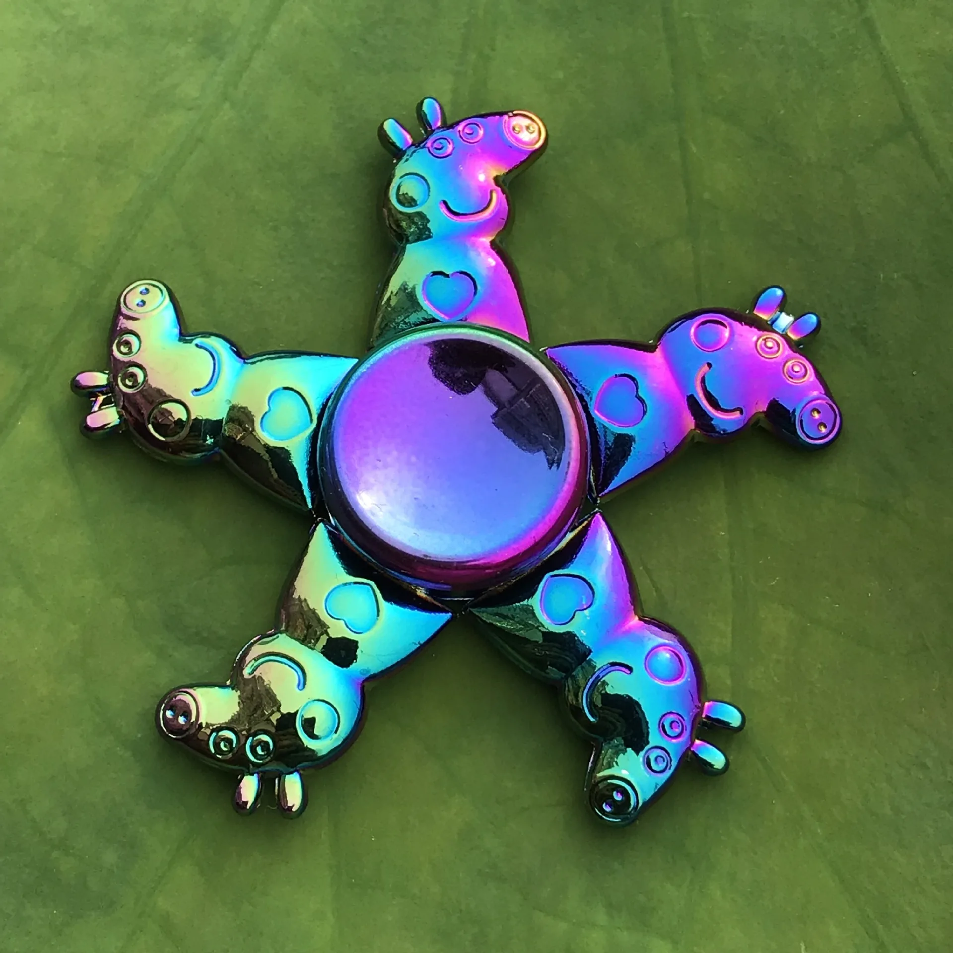 Multicolour Metal Alloy Fidget Spinner Rainbow Tri Fidget Wheels Gryo Hand Spinner R188 Electroplate Hybrid Bearing Children Toy - Цвет: Q13