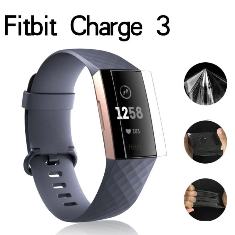 

2pcs Anti-Scratch Soft TPU Clear Protective Film Guard For Fitbit Charge 3 Charge3 Smart Wristband Full Screen Protector Cover