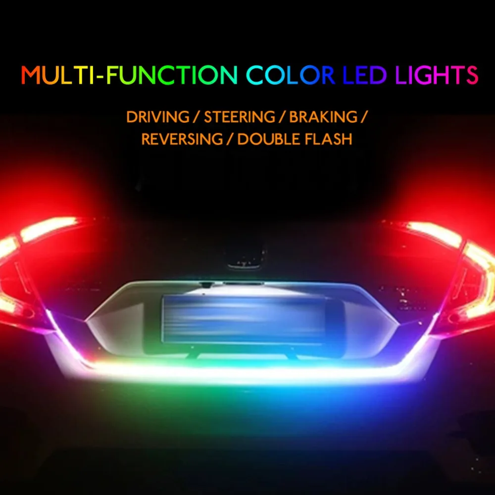 ATcomm 120 см Автомобильный задний светодиодный RGB полосы света авто хвост декоративная атмосферная индикаторная лампа 12 В автомобильный Стайлинг Аксессуары Автомобильный свет