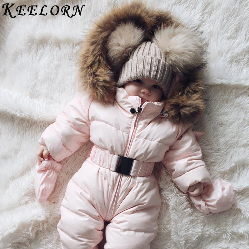 

Keelorn Baby Rompers 2020 New Winter Baby Warm Clothing New Born Baby Hooded Clothes Jumpsuit Cotton Clothes For 3-24 Month