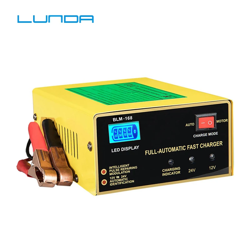 

250W Power Full Automatic Car Battery Charger Intelligent Pulse Repair 12V/24V Truck Motorcycle batteries Charger 150V/250V