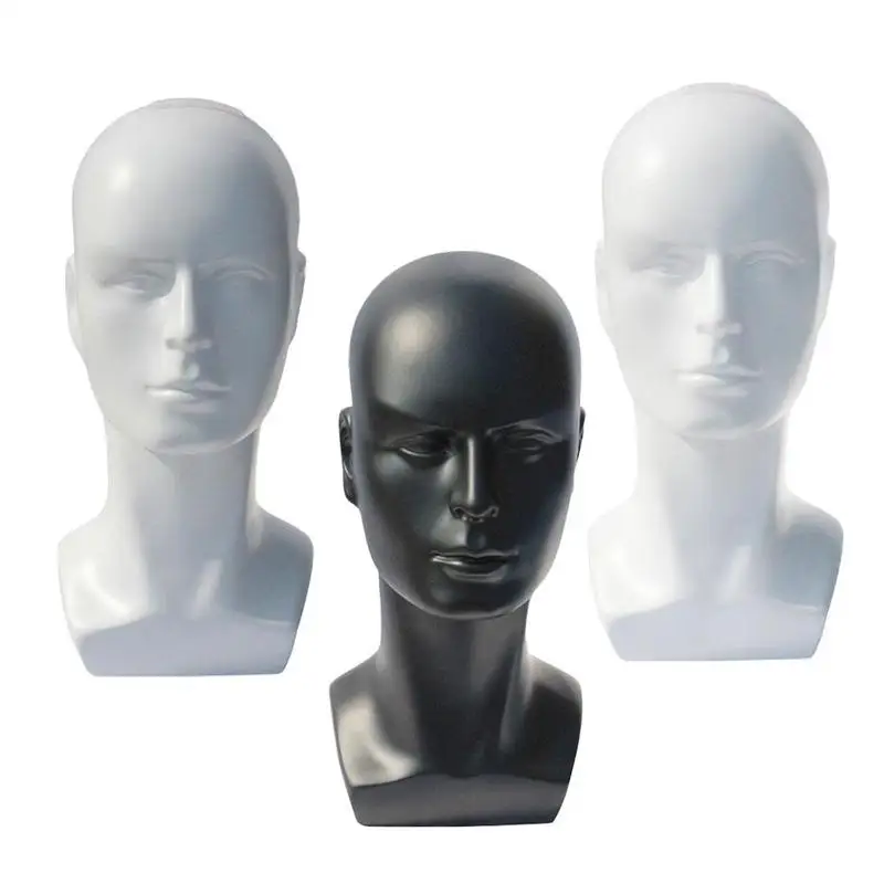 

Cosmetology Bald Mannequin Heads With Table Clamp 21" Rubber Manikin Head Stand For Wigs Hats Jewelry Earring Makeup HMQ6485