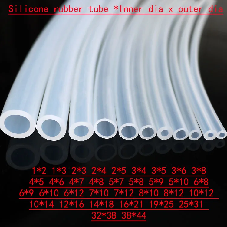 

Silicone rubber tube 6x8 6x9 6x10 6x12 7x10 7x12 8x10 8x12 10x12 10x14 12x16 14x18mm transparent clear pipe silica hose plumbing