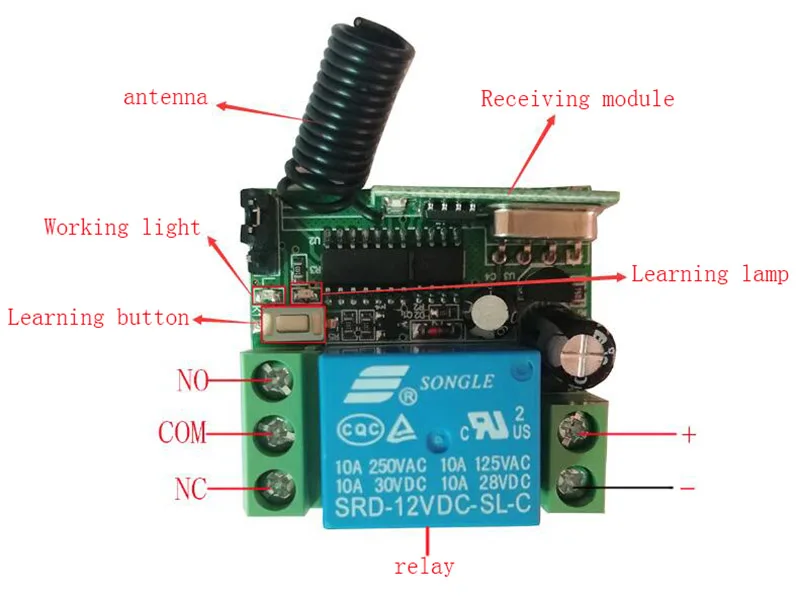 fio rf interruptor de controle remoto transmissor