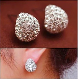 

2019 Round Trendy Offer Rushed Brinco Brincos Free Shipping Women Jewelry 925 Earrings Full A Crescent Crystal from Swarovski