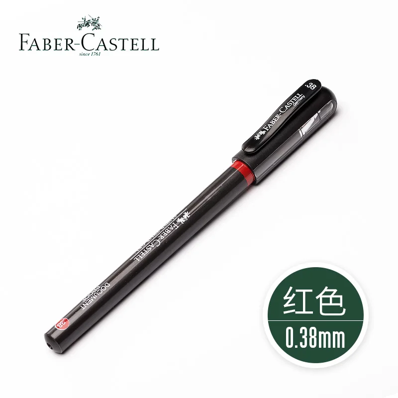 5 шт немецкая FABER-CASTELL супер настоящая гелевая ручка 0,38/0,5 мм черная Водонепроницаемая ручка для подписи - Цвет: 0.38mm RED