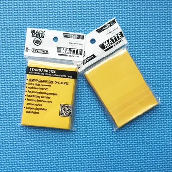 

100 PCS/LOT Yellow Color Black Lotus Matte Sleeves MGT Protector For TCG Trading Cards Board Game Cards Shield Sleeves 66x91mm