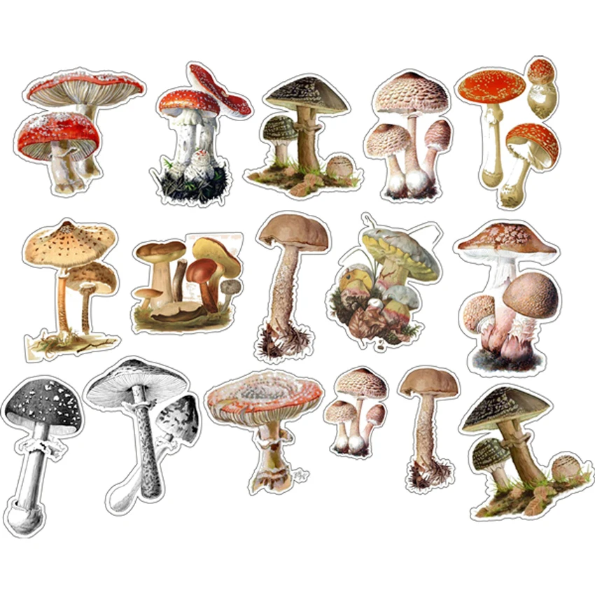 Cute Mushroom Shape Stick Paper Scrapbooking Adhesive Stickers DIY Photo Album Diary Embellishments Handmade Card Craft Supplies 280pcs cute kawaii self made pretty girls scrapbooking stickers decorative sticker notebook diary welt diy craft photo albums