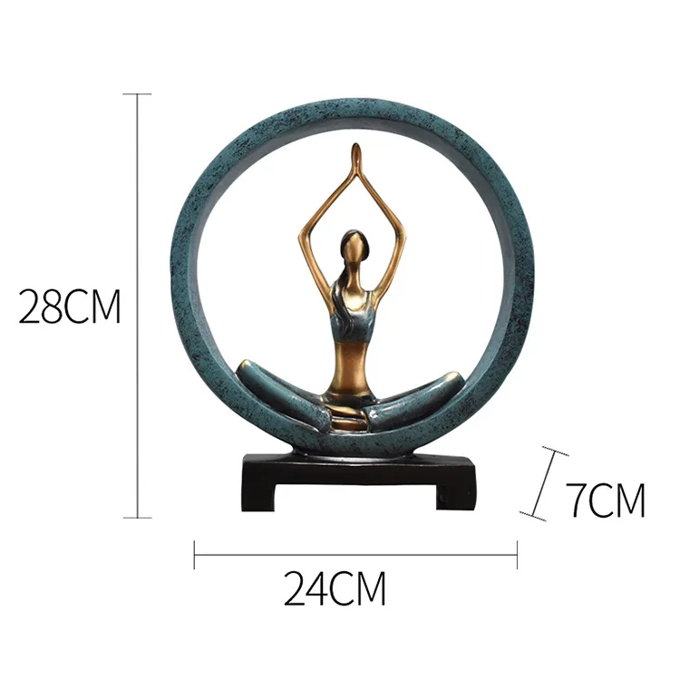 VILEAD Смола абстрактная фигурка Йога креативная Леди Девушка миниатюры красивая модель для домашнего декора свадебные украшения - Цвет: Yoga Figurine Blue D