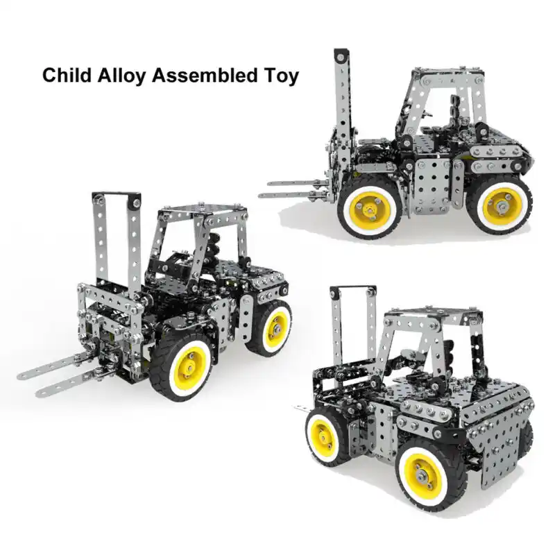 589Pcs Forklift Model Building Kits Gear Manual Drive Forklift 