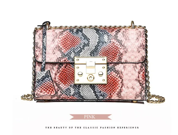 JOOZ дизайнерская Новая женская сумка через плечо женская сумка со змеиным клапаном сумка с металлическим замком цветная сумка через плечо