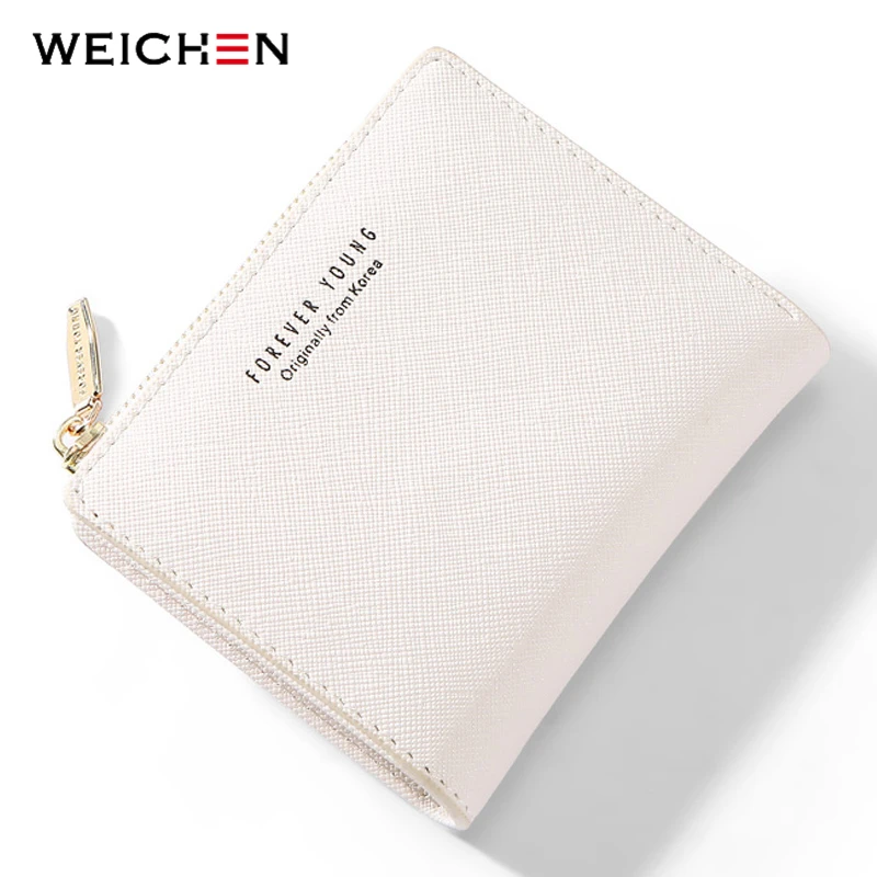 Weichen النساء محفظة صغيرة سستة الإناث محفظة نسائية للعملات المعدنية بو الجلود البسيطة محفظة للسيدات أبد يونغ فتاة محفظة حاملي بطاقات