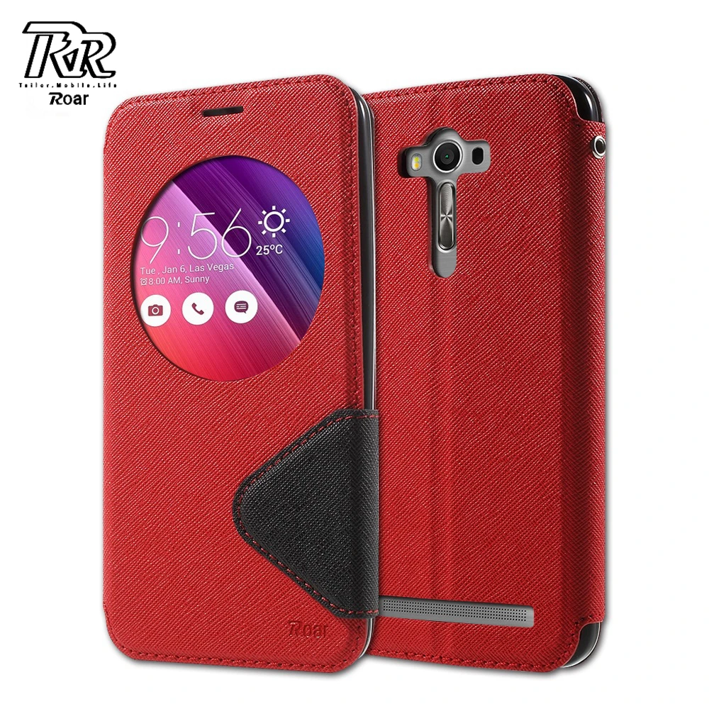ROAR funda For Asus Z00LD ZE550KL Cover 5.5-inch Diary View Window PU Leather Case for Zenfone 2 Laser | Мобильные телефоны и