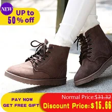 Women Suede Ankle Snow Boots Winter Warm Fur Plush Lace Up Botas Mujer Ladies Fashion Platform Women Boots Size 36-40 Women Suede Ankle Snow Boots Winter Warm Fur Plush Lace Up Botas Mujer Ladies Fashion Platform Women Boots Size 36-40