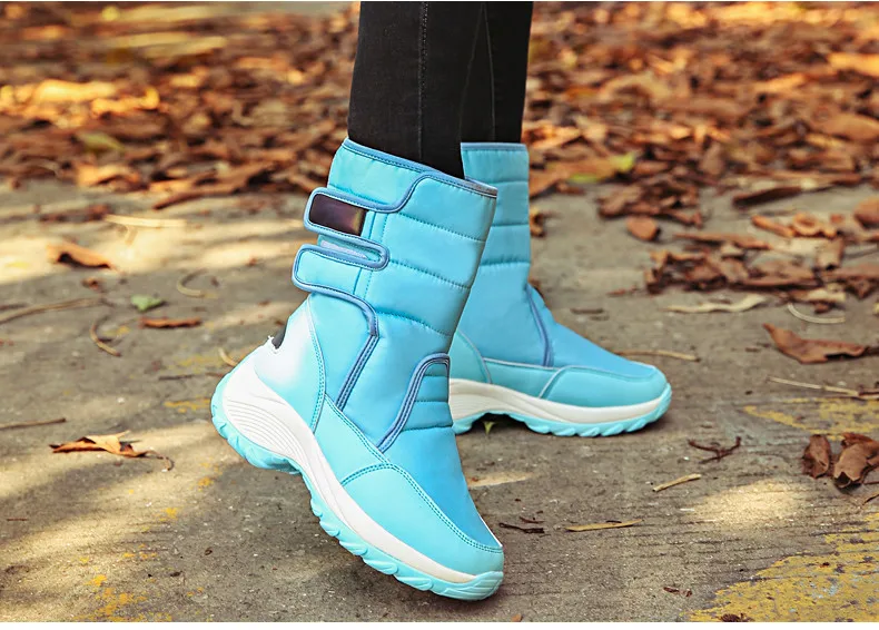2019 Winter women snow boots women warm push ankle boots female high wedge waterproof Boots rubber hiking boots shoes (13)