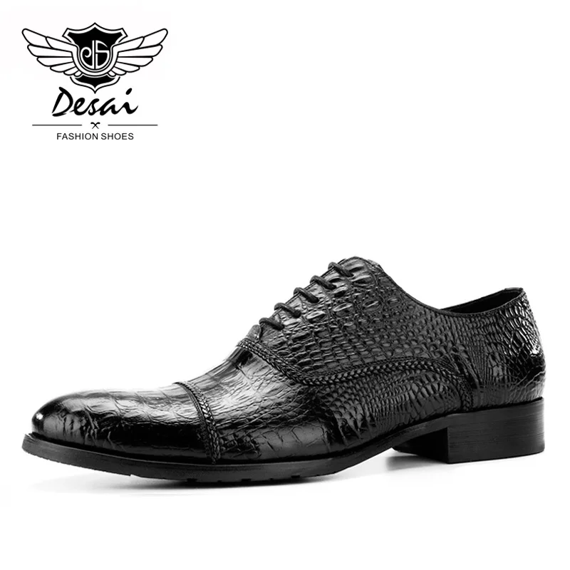 DESAI/Новое поступление года; Мужские модельные туфли из натуральной кожи с острым носком; мужские оксфорды