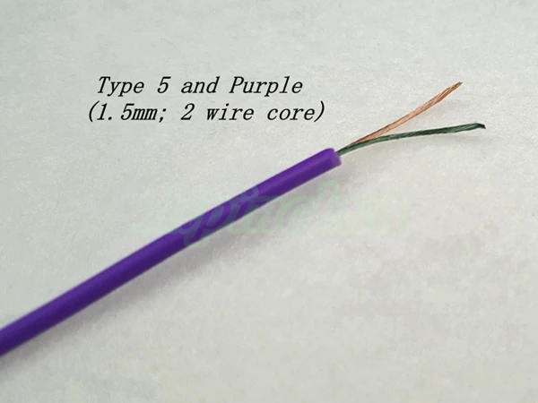 Aipinchun 2 м/лот DIY аудио кабель для наушников Ремонт Замена наушников провод шнур черный/красный/фиолетовый - Цвет: Type 5 and Purpe