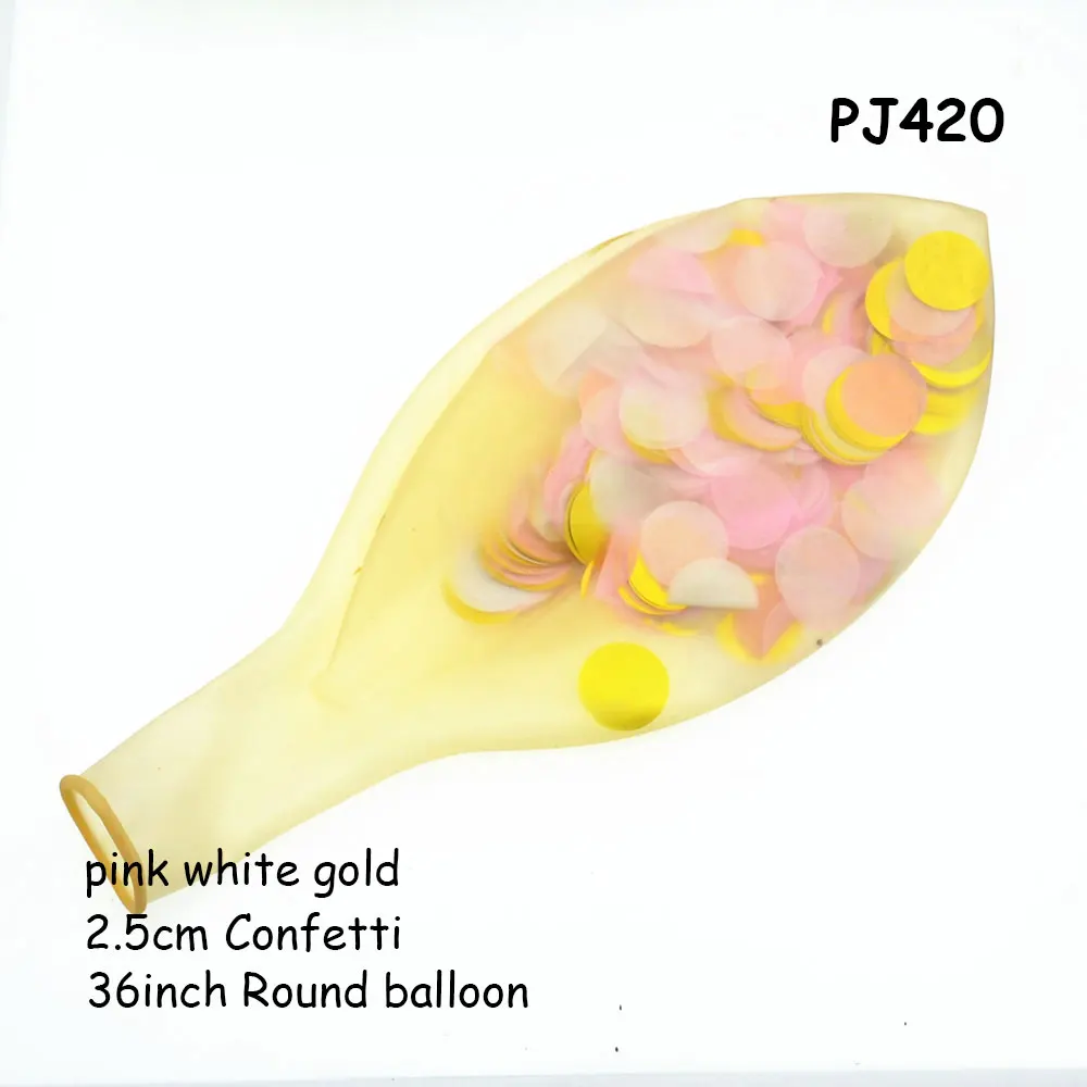 36 дюймов ясно конфетти воздушные шары Радуга конфетти воздушные шары на день рождения декорации День рождения украшения Дети клипсы для воздушных шаров - Цвет: PJ420