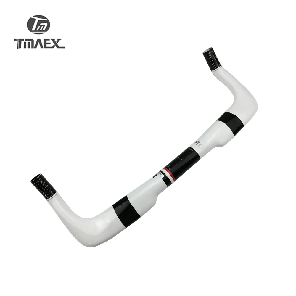 Guidon blanc carbone route vélo TT guidon cyclisme vélo de route pièces croiseurs barres pour reste guidon 380/400/420/440mm