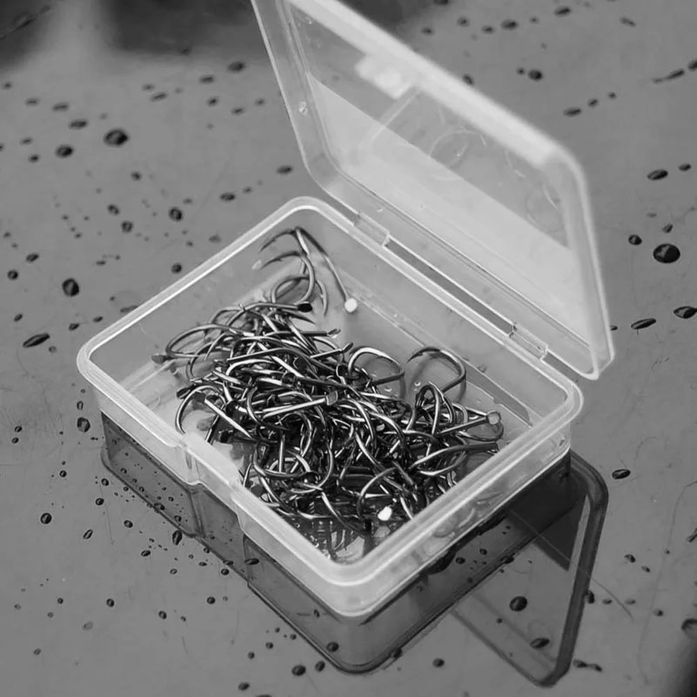 100pcs/Box Silver Barbed Fishing Hooks 5 Strong Sharp Hooks 10 Boxes