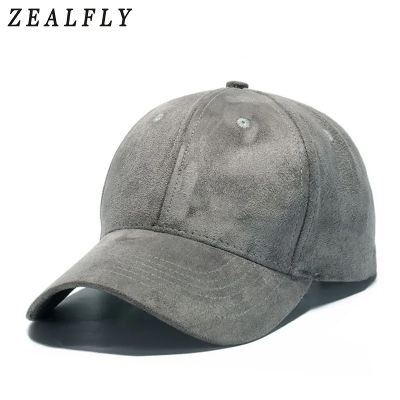 

Gray Suede Hats For Men 2018 New Solid Women Baseball Caps Outdoor Casual Sun Snapback Hip Hop Dad Cap