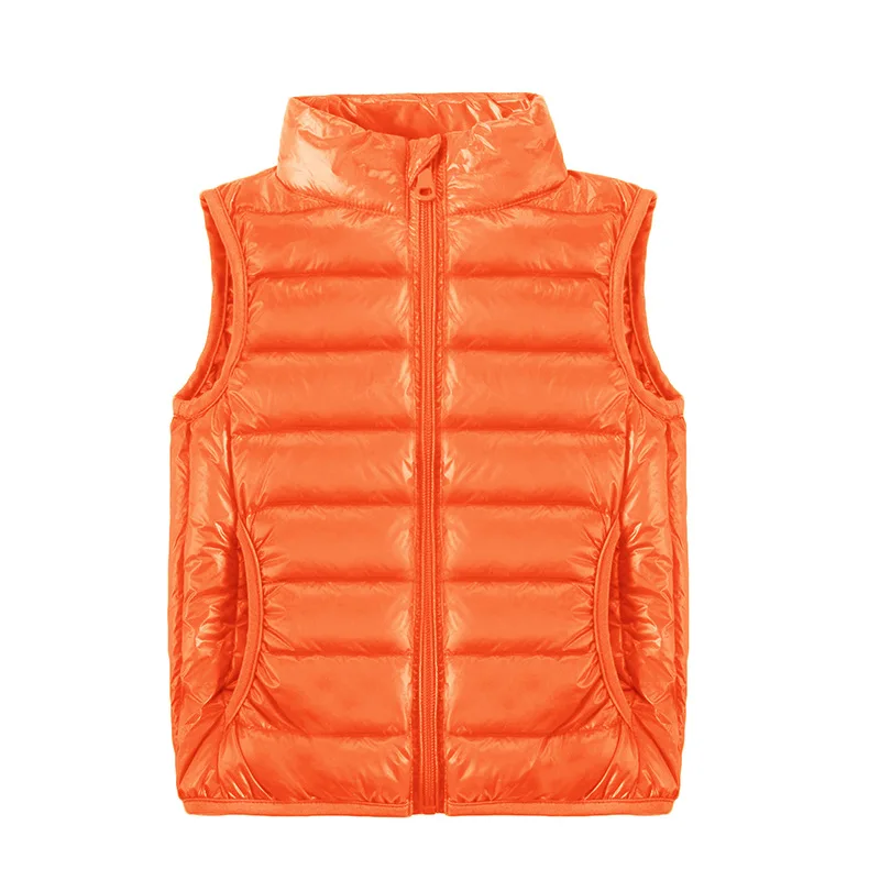 Comprar 2019 nuevos chalecos para niños invierno Ultra ligero blanco pato abajo chaleco abrigos niños niñas chaqueta sin mangas niños chaleco cálido a prueba de viento