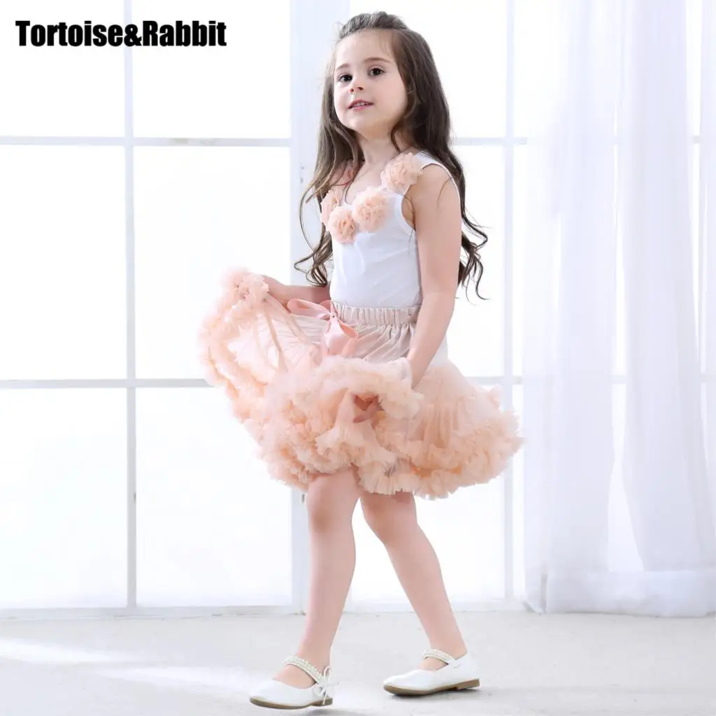 Girls Clothes Set Sport Suit Pettiskirt Sets 2Pcs Kids Floral Fluffy Tutu Skirt & Vest Princess Birthday Party Ballet Dance Wear