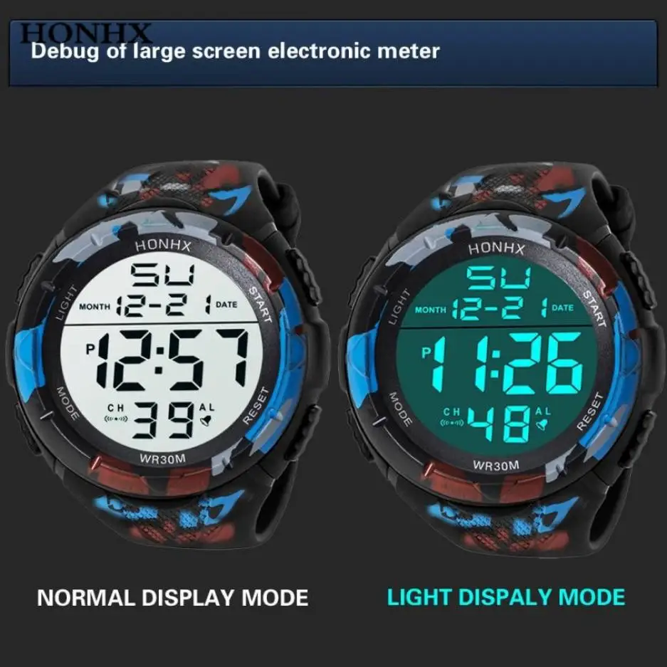 HONHX Relogio Masculino Роскошные мужские часы цифровые военные армейские часы мужские спортивные светодиодный водонепроницаемые наручные часы 50