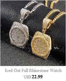 Полный Iced Out Bling Eagle горный хрусталь цепь позолоченные подвески и ожерелья для мужчин хип хоп ювелирные изделия дропшиппинг