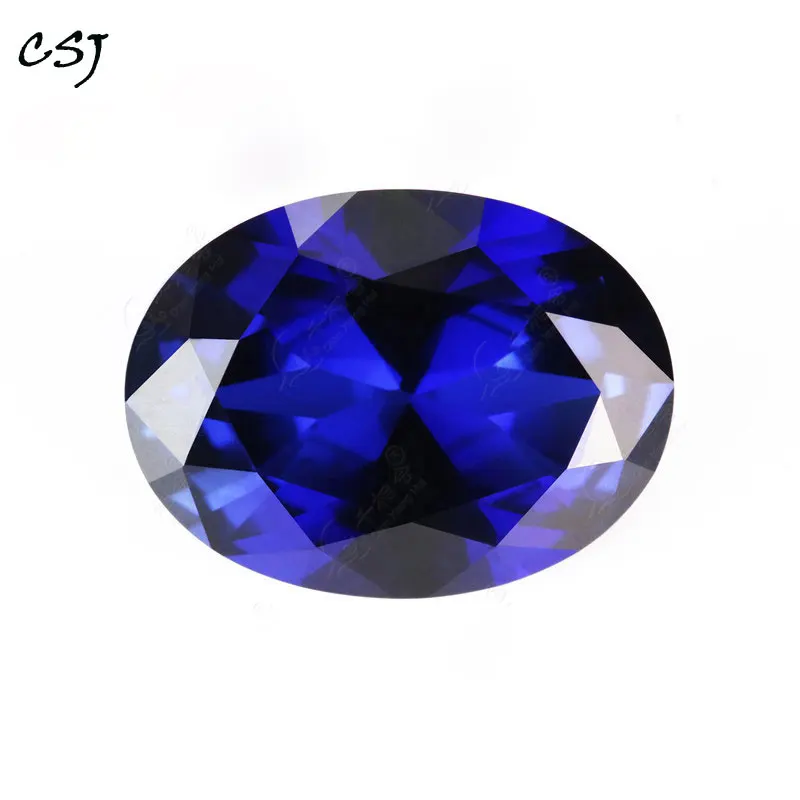 CSJ Syntheitc Sapphire Oval Cut Loose Gemstone Blue Corundum For Diy Fine Jewelry 925 Silver Mounting Color Change Stone CSJ Syntheitc Sapphire Oval Cut Loose Gemstone Blue Corundum For Diy Fine Jewelry 925 Silver Mounting Color Change Stone