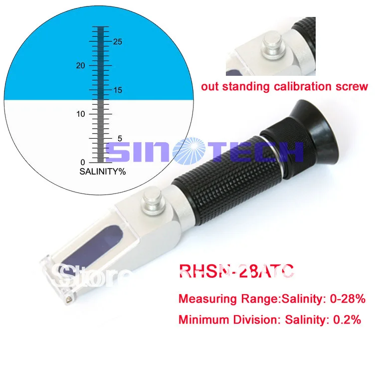 6pcs/lot hand held new design Food Salinity Refractometer 0 28salinity