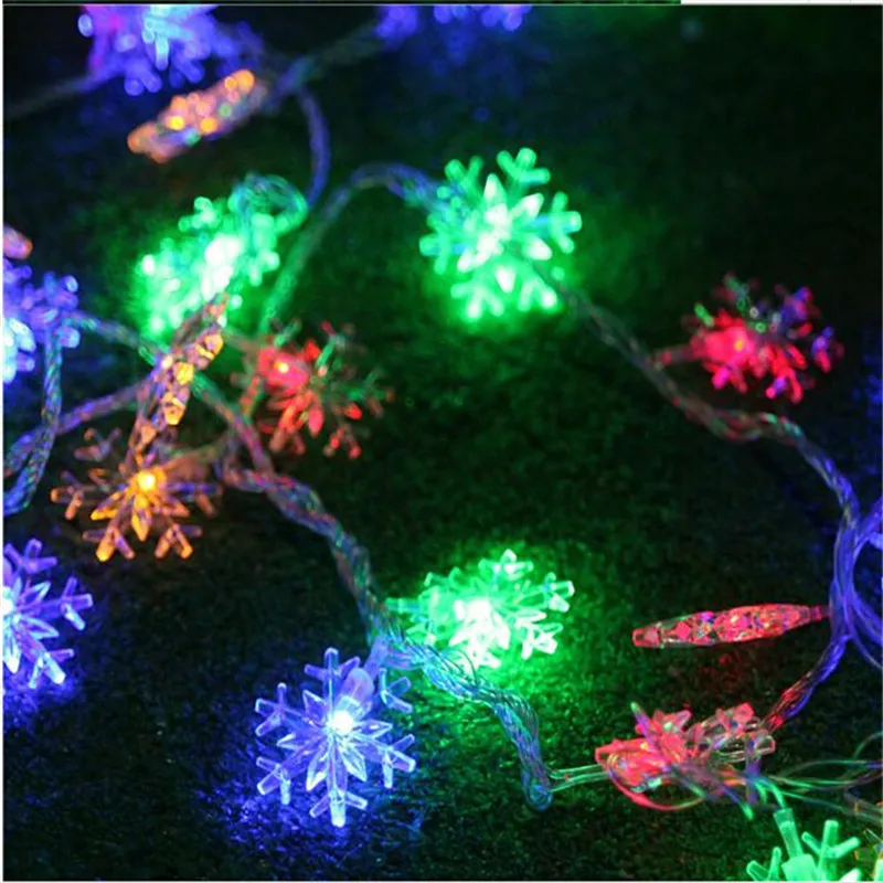 10M 50 LED Snowflake String Fairy Lights New Year Xmas Party Wedding Garden Light Lamp Garland Decoration Christmas Lights