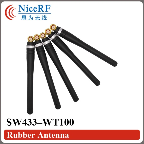 

4PCS/Lot SW433-WT100 433MHz Gain3.0 dBi Rubber Antenna With Male SMA Connector For Wireless Module