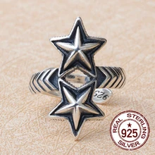 2017 Sale Anillos Rings 925 Sterling Fashion Wavy Retro Thai Silver-personality Star Even Accessories(fake One Punishment Ten)