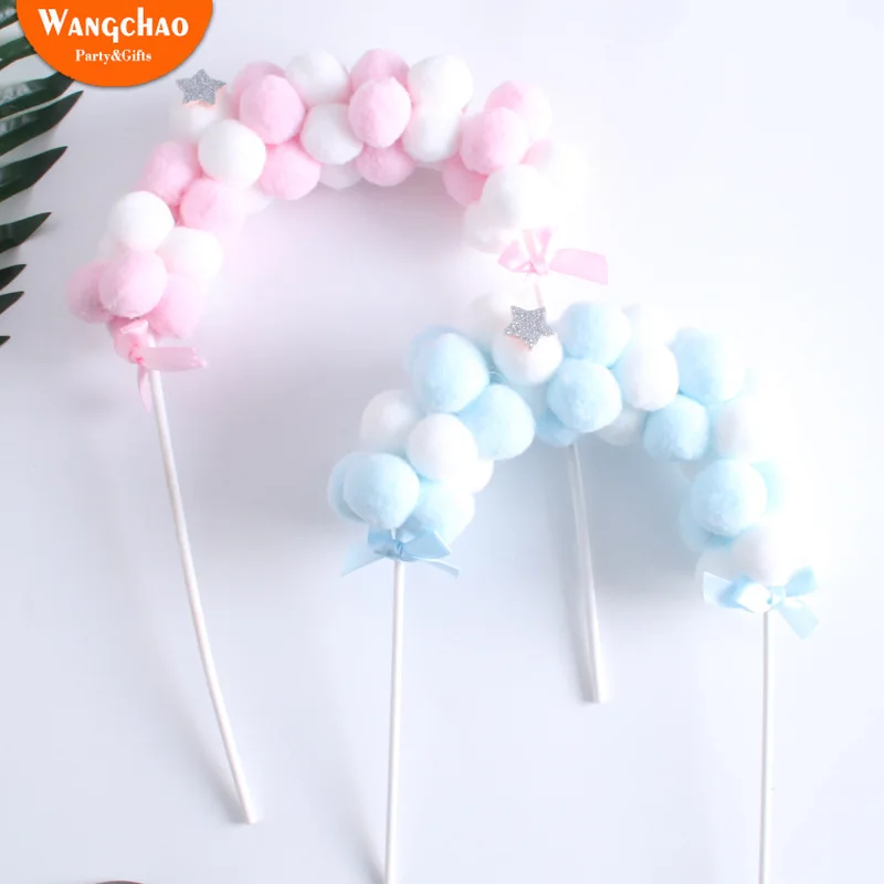 Cotton Ball Star Arch Cake Topper Happy Birthday For Kids