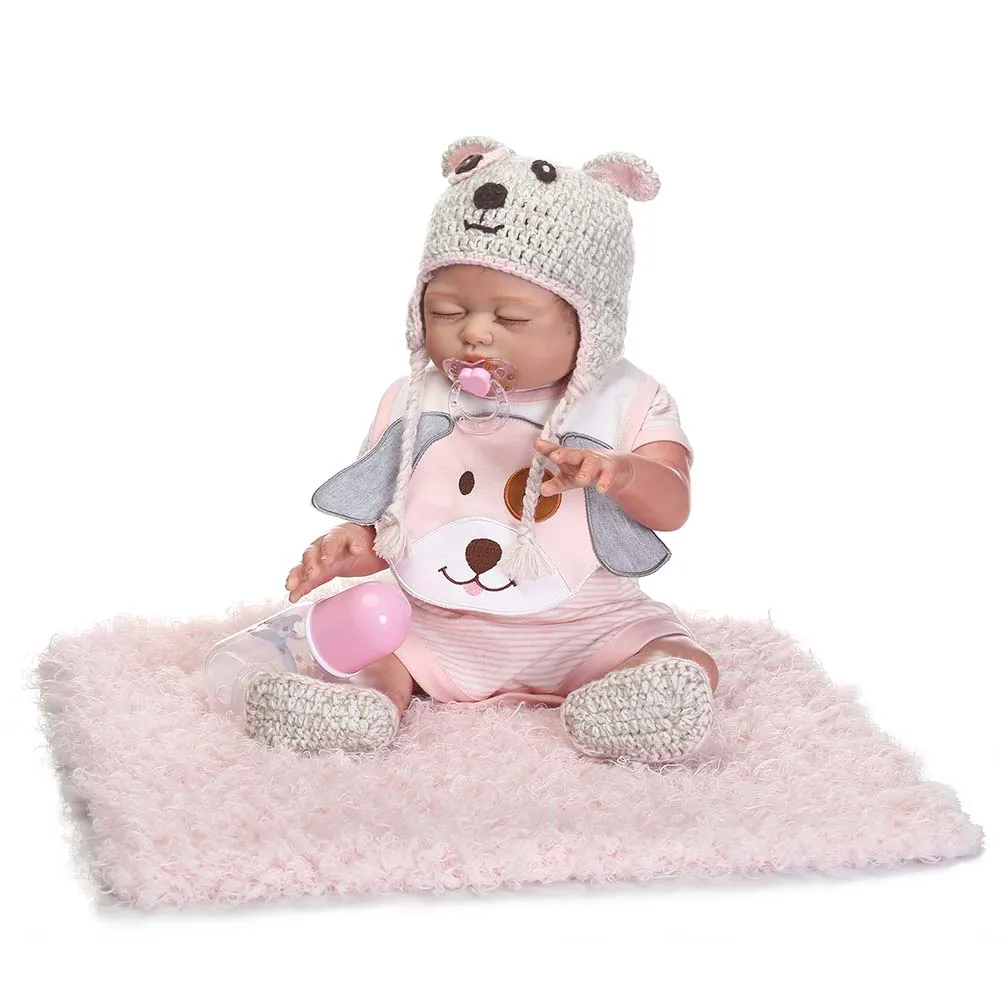 

Hot Selling NPK 18 Inch Lifelike Reborn Baby Doll With Clothes Silicone Newborn Dolls Kit for Kids Playmat Toy
