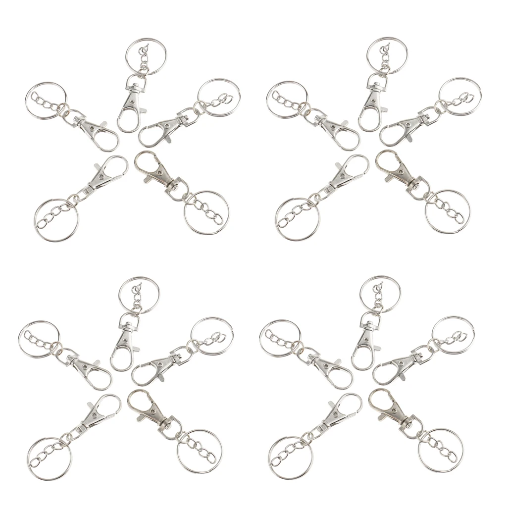 20 Pieces Lobster Clasps Claw Swivel Trigger Clips Snap Hooks Key Ring
