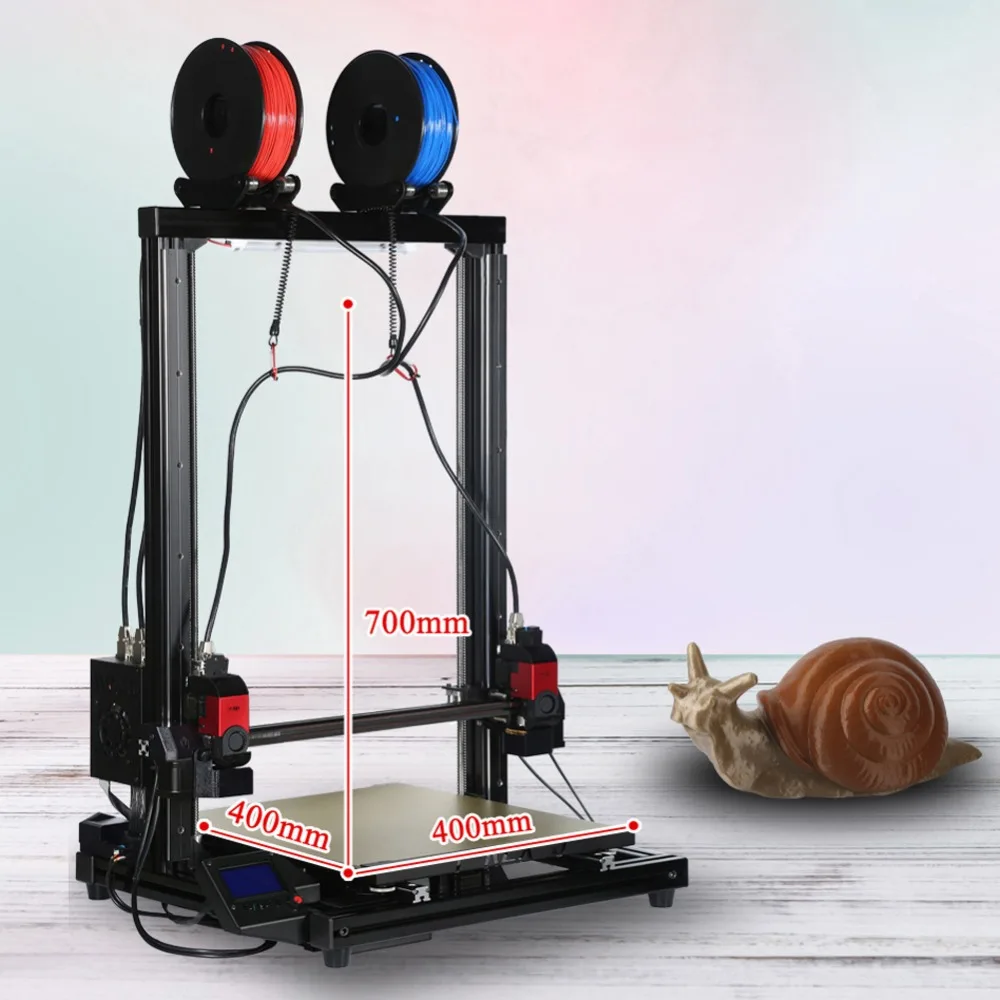 VIVEDINO 3d printer with 1kg filament independent dual extruder pulley version huge size of 400*400*700 printer VIVEDINO 3d printer with 1kg filament independent dual extruder pulley version huge size of 400*400*700 printer