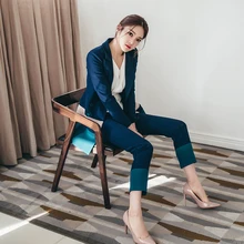 New arrival navy blue women pant womens business clothes for the office New arrival navy blue women pant womens business clothes for the office