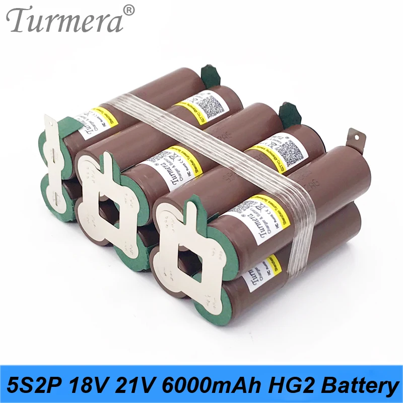 5S2P battery 18650 pack turmera for panasonic ncr18650b 3400ma 18650 hg2 battery 3000mah 18v 21v welding solder battery for screwdriver tools battery customized battery 05