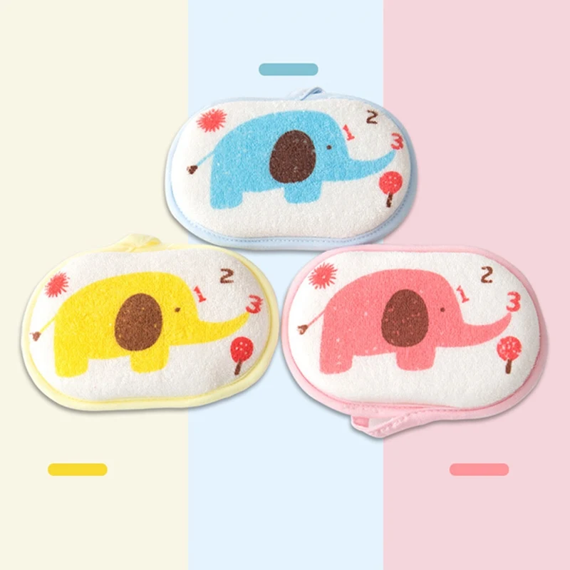 Kawaii супер мягкая губка для ванны младенцев полотенце с милым слоном детский