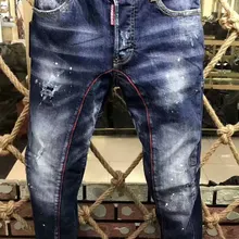 Новинка, мужские джинсы, рваные, для мужчин, обтягивающие, DSQ, джинсы, брюки, мужские джинсы на молнии, верхняя одежда, мужские штаны, A177