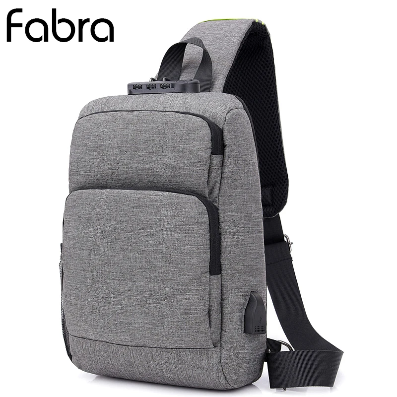 

Fabra New Vintage Chest Bag Polyester Men Sling Bag Big Capacity Handbag Casual Shoulder Bag Crossbody Bag Grey / Black Daypack