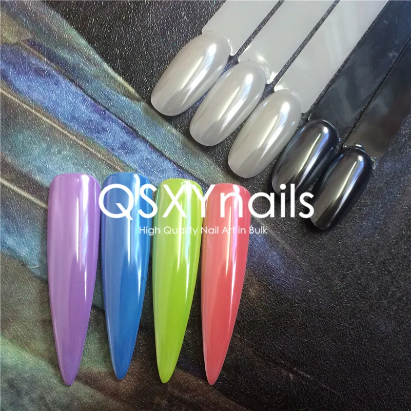 

1 Jar High Grade Shell Power Ceramic Pigment Shining White Mirror Powder Pearl Chrome for Nail Art Gel Nail Polish