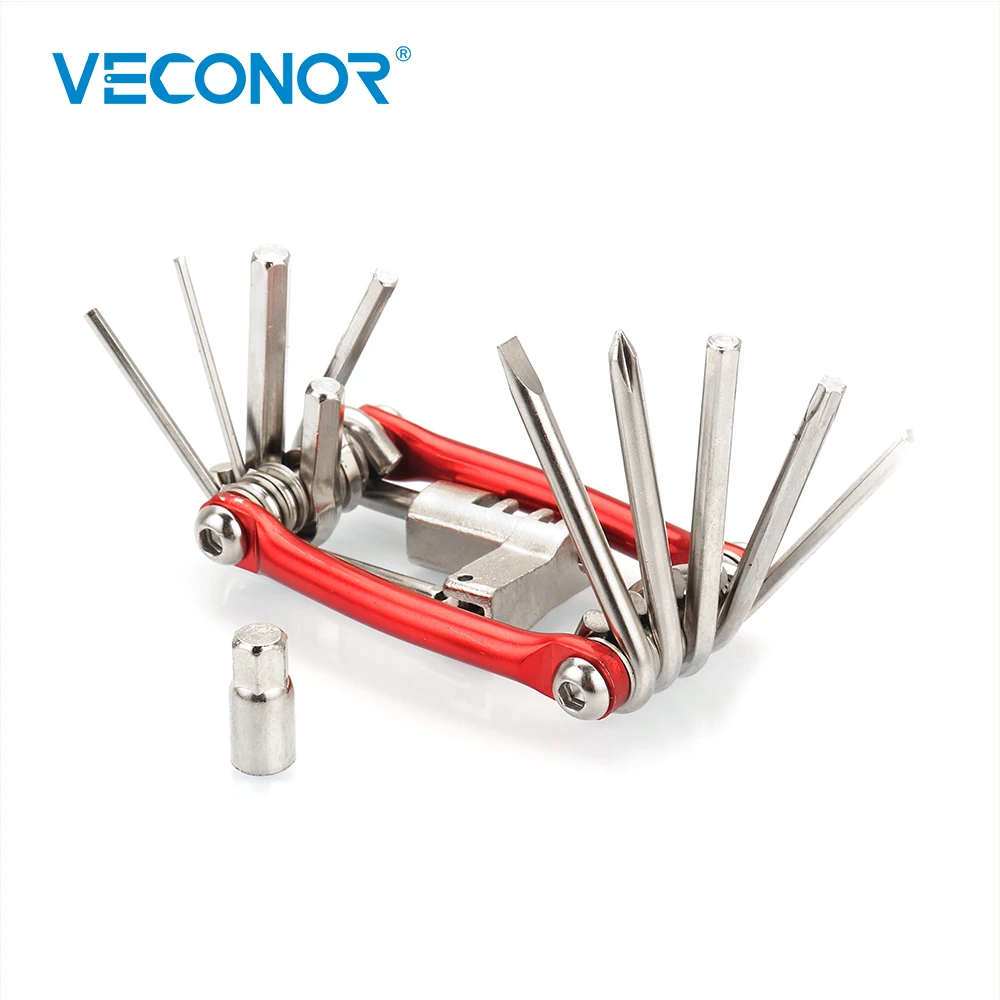 

11-In-1 Bicycle Repair Tool Set Bicycle Chain Breaker Torx Hex Philips Slot Screwdriver Kit Multi Universal Repairing Hand Keys