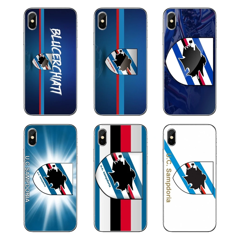 

Soft Transparent Shell Covers For Samsung Galaxy A5 A6 A7 A8 A9 J4 J5 J7 J8 2017 2018 Plus Prime Sampdoria Genua Football Logo