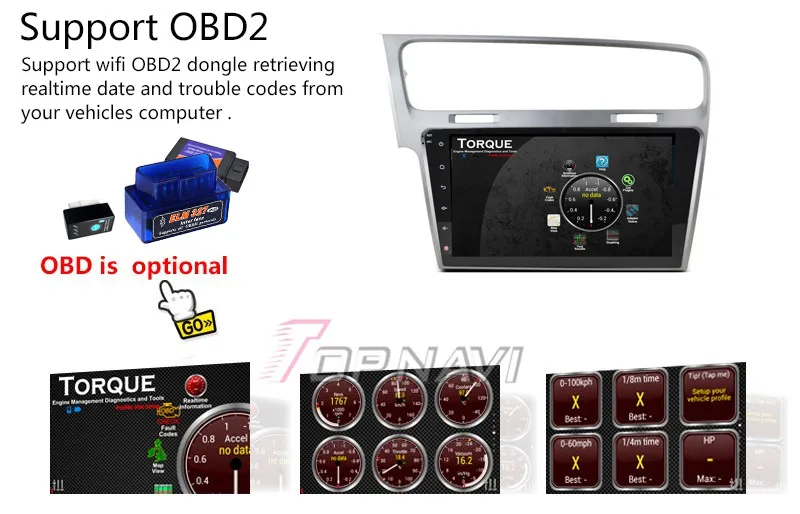 Excellent Topnavi 10.2" Quad Core Android 6.0 Car GPS Navigation for VW Golf 7 Autoradio Multimedia Audio Stereo,NO DVD 33