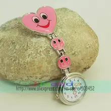 Классические часы для медсестры персиковые сердечки медицинские часы карманные кварцевые женские часы 100 шт/партия 5 цветов доступны