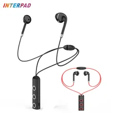 Interpad Wireless Bluetooth Stereo Earphone Ear Hook Earbuds With Mic Magnetic Earphones Support Handsfree For iOS